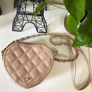 Material Girl Nude Heart-shaped Crossbody Bag